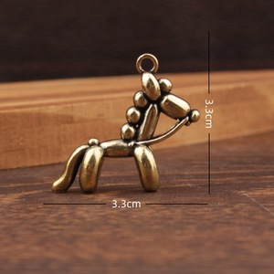 Brass <b>Balloon</b> Dog Pendant Animal Shape Themed Charm Jewelry Accessory DIY Necklace Bracelet Decorative Unisex Fashion Pendant - Product Image 4