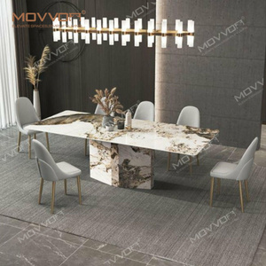 طاولة قابلة للتوسيع لتناول الطعام من الراتنج متعددة الوظائف تلسكوبي صلب للعمل بلفيت ديكور المنزل القماش الثاني القابل للتوسيع - Product Image 3