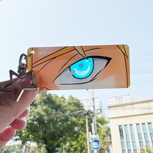 Bán buôn hiệu ứng đặc biệt phản chiếu thông qua thẻ Mặt dây chuyền vòng chìa khóa thả nhân vật Anime sáng lên mắt Acrylic <span class=keywords><strong>Keychain</strong></span> - Product Image 2