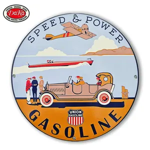 Pelat tanda porselen Enamel Gas bensin US Power Union