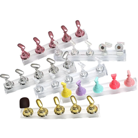 Nouveau support multifonctionnel de présentation pour nail art, style japonais, électroplaqué, en forme de plateau de jeu d'échecs, avec base longue en acrylique pour la pratique