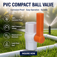 Robinet à bille en PVC blanc de Chine avec poignée orange, vanne d'arrêt en plastique à raccord pour l'irrigation agricole et domestique, vente en gros OEM