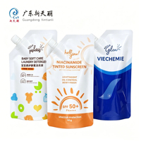 Pochette Doypack anti-fuite avec bec verseur, réutilisable, pour recharge de produits cosmétiques, lotion, nettoyant visage, crème solaire