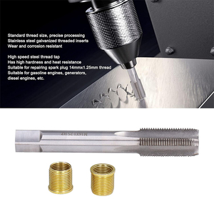 11-Piece m14x1.25 & m16x1.25 tap <span class=keywords><strong>kit</strong></span> kim loại & nhựa bugi chủ đề lỗ công cụ sửa chữa rethreaded <span class=keywords><strong>Kit</strong></span> với chèn thép - Product Image 5