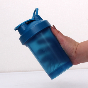 400ml（14オンス）プロテインシェイカーボトル、ストロー付きプラスチックPP製、携帯用ジムギフト、スポーツウォーターカップ、販促用、ロゴ印刷対応 - Product Image 3
