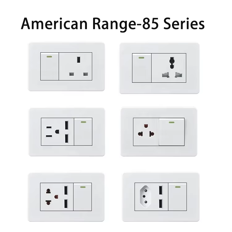 VNX Durable Hot Sale New Design Good Quality Modern 15A Us Standard Wall Socket Switch