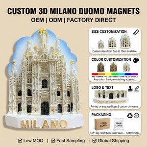 Imán de Refrigerador Personalizado de Resina 3D con Diseño de la Catedral del <span class=keywords><strong>Duomo</strong></span> de Milán, <span class=keywords><strong>Italia</strong></span>, Recuerdo Turístico Gótico, Regalo, Venta al Por Mayor, OEM - Product Image 1