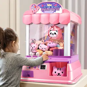 Tiktok Hot Selling Mini Claw Children's Toys Handle Clip Doll Catch Candy Household Catch Doll Machine With Lights Sound