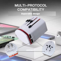 Adaptateur de Voyage Universel 2026 en Promotion avec Double Port USB et Double Adaptateur Prise UK EU US AU – Chargeur de Voyage