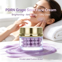 Crème Visage PDRN aux Pépins de Raisin Marque Privée OEM ODM Personnalisée, Crème Capsule de Collagène Éclaircissante Anti-Âge, Crème Gel Perle