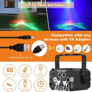 Projecteur LED Laser à Motif <span class=keywords><strong>Aurore</strong></span>, Lampe Disco à Haute Luminosité, Alimentation USB, Contrôle Vocal, Idéal pour Fêtes, Mariages, Anniversaires - Product Image 2