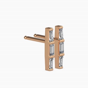 Pendientes de Diamantes Cultivados en Laboratorio con Corte Brillante Redondo, Chapados en Oro de 18K, Estilo Hiphop, Joyería de Lujo para Mujer - Product Image 2