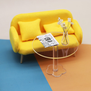 Mini sedia in plastica in miniatura per casa delle bambole in scala <span class=keywords><strong>1</strong></span>:12 <span class=keywords><strong>1</strong></span>/12 e scrivania da tavolo in ABS acrilico per bambole OB 11 bjd e decorazione per casa delle bambole - Product Image 1