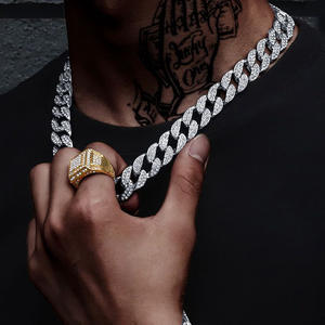 Collier Cubain Miami 16 mm Entièrement Serti de Diamants Style Rappeur Classique Européen et Américain Directement de l'Usine - Product Image 4