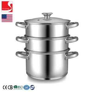 Set di pentole in acciaio inossidabile da cucina con <span class=keywords><strong>3</strong></span>.0 da un quarto di cottura con cestello a vapore 2 strati a buon mercato prezzo di fabbrica - Product Image 3