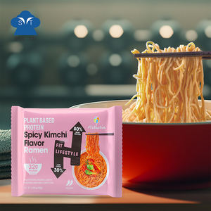 Nouilles instantanées à base de plantes Ramen aux protéines de kimchi épicées coréennes Nouilles à soupe végétaliennes à haute teneur en protéines - Product Image 1