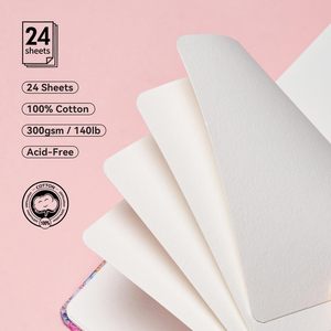 XinyiArt 300gsm sans acide 24 feuilles presse à froid artiste toile couverture <span class=keywords><strong>voyage</strong></span> manuel Journal <span class=keywords><strong>aquarelle</strong></span> Pad pour <span class=keywords><strong>dessin</strong></span> croquis - Product Image 2