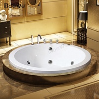 Baignoire en acrylique jaczy encastrable Baignoire ronde 3 personnes 1.8m spa baignoires et bains à remous de massage hydrothérapie