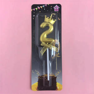 Venta caliente Gold Bow Crown Shape Velas de cumpleaños digitales 0-9 Velas de fiesta Paquete individual Número de <span class=keywords><strong>vela</strong></span> de cumpleaños con lazo - Product Image 6