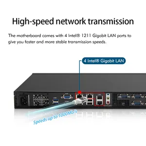 مجموعة شرائح sinsmarket H81 16GB 6COM 8USB 1U Rackmount كمبيوتر مكتبي صناعي