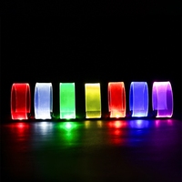 Bracelet magnétique LED personnalisable, matériau ABS écologique, bracelet lumineux imprimé numériquement, logo personnalisé, promotionnel
