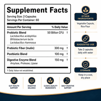 Suplemento Digestivo al por Mayor para el Bienestar Intestinal, Cápsulas de Complejo Probiótico Profesional, Fabricante OEM