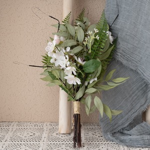 Loren Design <b>Artificial</b> <b>Flowers</b> White Ferns And Blossoms Vase Arrangement Home Decor Wedding Bouquet CF01079 - Product Image 3