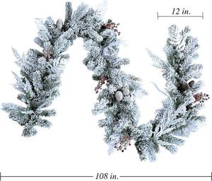 גבול חוצה 2.7 מ 'pvc/פה גרב שלג נופל חג המולד קישוט אורן חרוט אדום הוביל מחרוזת אור - Product Image 6