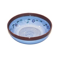 Râpe à fromage espagnole en porcelaine bleue lavande, avec plateau et bol