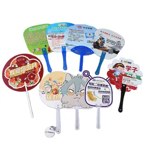 OEM Logo Printing PP Fan Wholesale Customize Advertising Cheap PP Plastic Hand Fan