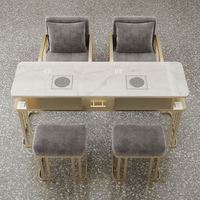 Tables de manucure de luxe légères, simples, doubles ou triples, avec chaise et aspirateur intégré