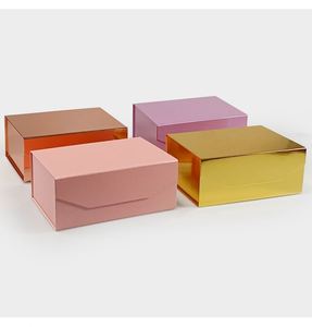Wholesale Luxury Custom Logo Rigid <b>Cardboard</b> Magnetic <b>Paper</b> Gift Folding Boxes With Ribbon Closure for Clothing T-shirt Wig - Product Image 4