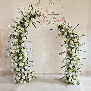 8ft Tall Iron Wedding Arch <strong>Background</strong> Stand - Heavy-Duty Floral &amp; Balloon Frame with Vine Support Hooks (Powder-Coated Black) - Product Image 5