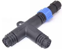 Connecteur de câblage solaire en nylon M19 T auto-bloquant 4 broches étanche IP67, répartiteur 1 entrée 2 sorties, 3 ports femelles