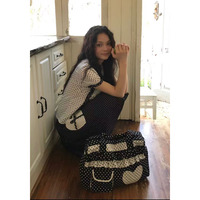 Bolsa de Compras Coreana Clásica de Verano, Ecológica, de Poliéster, para Mujer, con Diseño de Puntos, Encaje, Cadena y Cierre Magnético