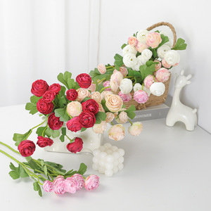 Fleurs Artificielles Rose Rose Poudré Blanc Rose Profond Champagne Soie Plastique Haute Simulation Décoration Mariage Maison Accessoires Branche Unique - Product Image 3