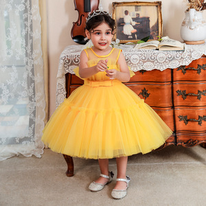 Nouvelle Robe Tutu en Tulle et Maille pour Filles, Style Princesse, pour Recital de Piano, Spectacle Scénique, Fête d'Anniversaire, Concours de Beauté, Tenue de Cérémonie Élégante - Product Image 1