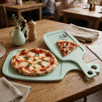 Assiette à pizza personnalisée en mélamine de style européen avec poignée, durable, sans BPA, de qualité alimentaire, écologique, pour servir des desserts, du pain, des pâtes