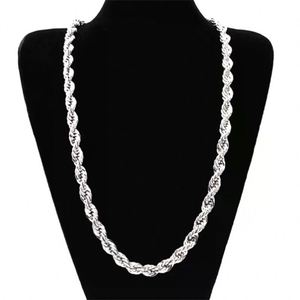Pulsera de Fiesta, Accesorios Plateados, Cadena de Cuerda de 4MM, 40-60cm, 2 Piezas, Collar y Pulsera para Hombre y Mujer, Regalo de Boda, Joyería de Moda - Product Image 5