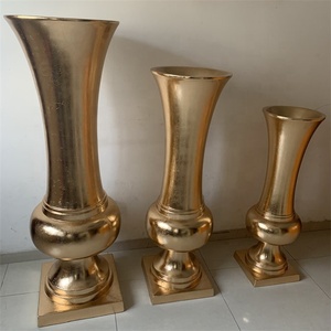 L-526 New Fashion European Style Gold <strong>Flower</strong> <strong>Vase</strong> Fiberglass Material Wedding Large <strong>Flower</strong> <strong>Vase</strong> for Table Decoration - Product Image 2