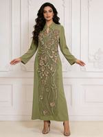 Robe Abaya Maxi de Luxe sur Mesure de Qualité Supérieure pour Femmes Musulmanes, Vêtement Traditionnel Islamique