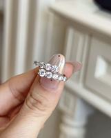 Bague en diamant de ciel étoilé à double cercle, source de diamants cultivés, sertie en or blanc 18 carats, style polyvalent au quotidien