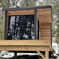 Sauna extérieur de luxe en bois massif et salle de vapeur humide/sèche à infrarouge lointain pour le commerce transfrontalier