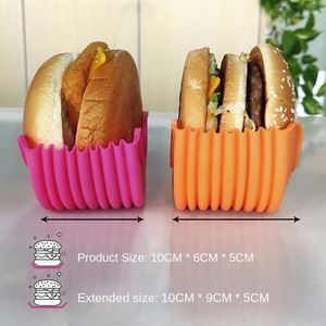 <b>Kitchen</b> Accessories Tools Fixed Rack Reusable Burger Holder Silicone <b>Shelf</b> Hamburger Holder - Product Image 3