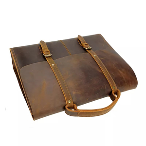 Maletines de lujo personalizados, maletín genuino para <span class=keywords><strong>mujer</strong></span>, para hombres, abogados, bolsa de negocios, portátil, duro, para hombres, Vintage, cuero de grano completo - Product Image 4