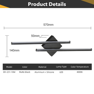Đèn tường LED tiết kiệm năng lượng màu đen bán chạy, thích hợp cho phòng khách, phòng ngủ, hành lang, phòng ăn trong nhà - Product Image 5