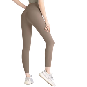 Leggings de yoga elásticos de cadera con hilo en T de melocotón de cintura alta para mujer Ropa desnuda para correr Fitness y Deportes - Product Image 3