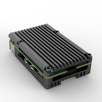 Casing Logam Aluminium Alloy untuk Raspberry Pi 4 dengan Kipas Tunggal atau Ganda, Aksesoris Elektronik Model A_RPI_11_heatsinkfan