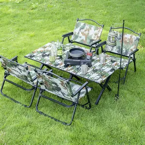 Modern Design Roll Up Easy Carrying Carbon Steel Army Green Folding Camping Tables Beach Table Picnic Table