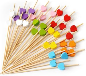 Selecciones de cóctel de bambú, <span class=keywords><strong>pinchos</strong></span> de frutas decorativos multicolores, palillos de bambú para bebidas, pasteles, <span class=keywords><strong>tapas</strong></span>, aperitivos, canapés, fiesta - Product Image 2